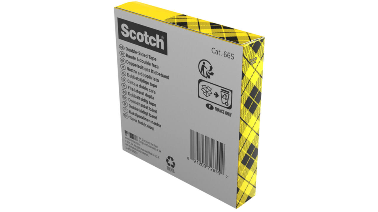 Plakband Scotch Magic 665 19mmx33m dubbelzijdig