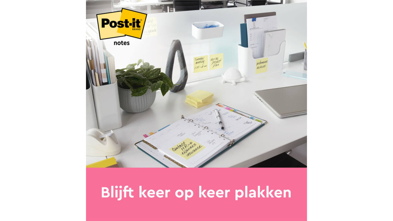 Memoblok 3M Post-it 655 76x127mm geel 16 + 4 gratis