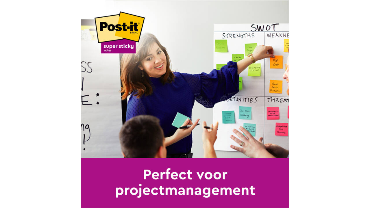 Memoblok 3M Post-it Z-Note R330 Super Sticky 76x76mm assorti kleur 20 + 4 gratis