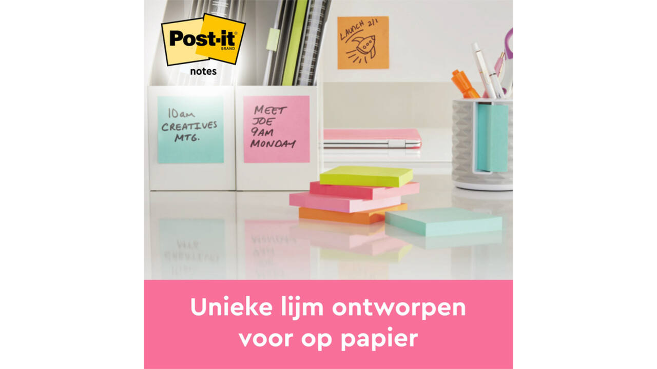 Memoblok 3M Post-it 654 76x76mm Energetic Colours
