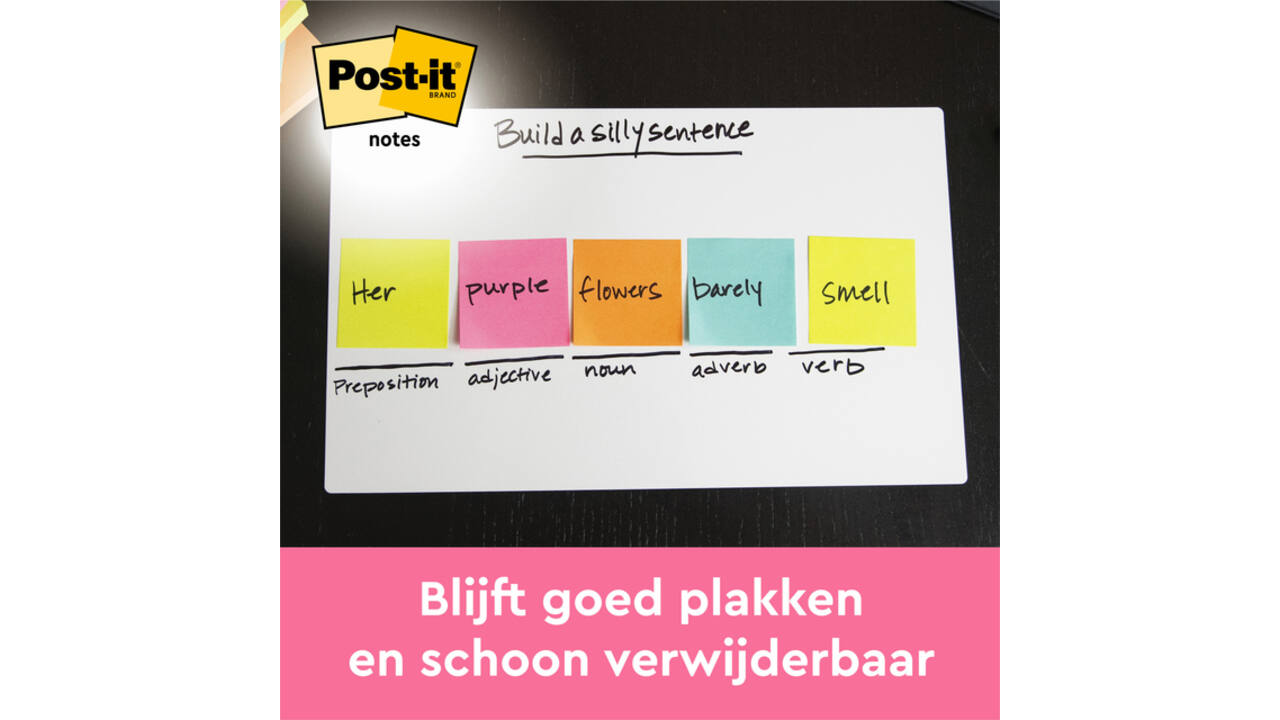 Memoblok 3M Post-it 654 76x76mm Energetic Colours