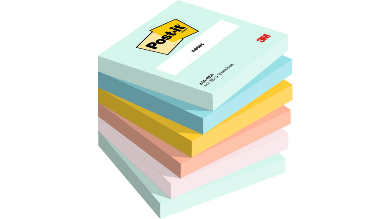 Memoblok 3M Post-it 654 76x76mm Beachside Colour