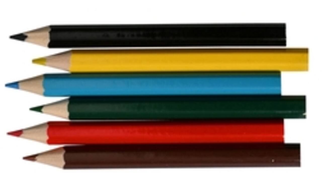 Kleurpotloden kort set a 6 kleuren