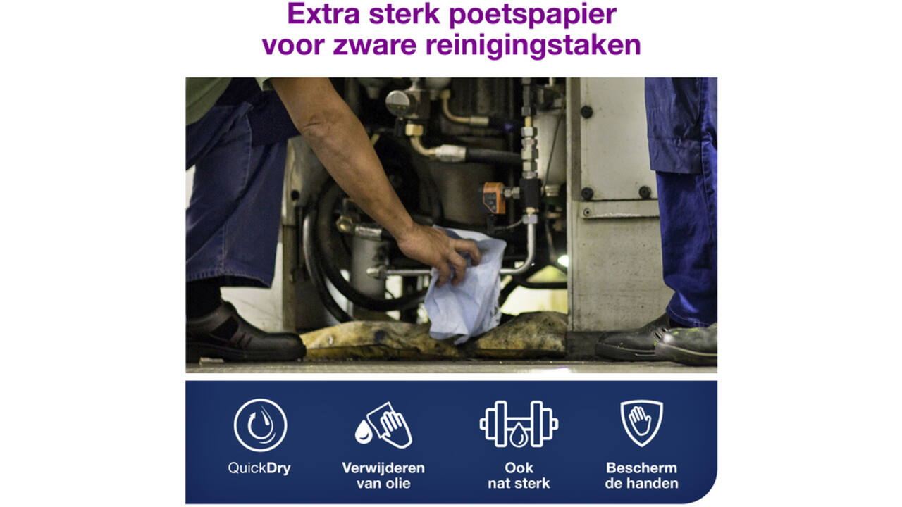 Reinigingsdoek Tork Heavy-Duty W4 gevouwen 100 vel blauw 130082