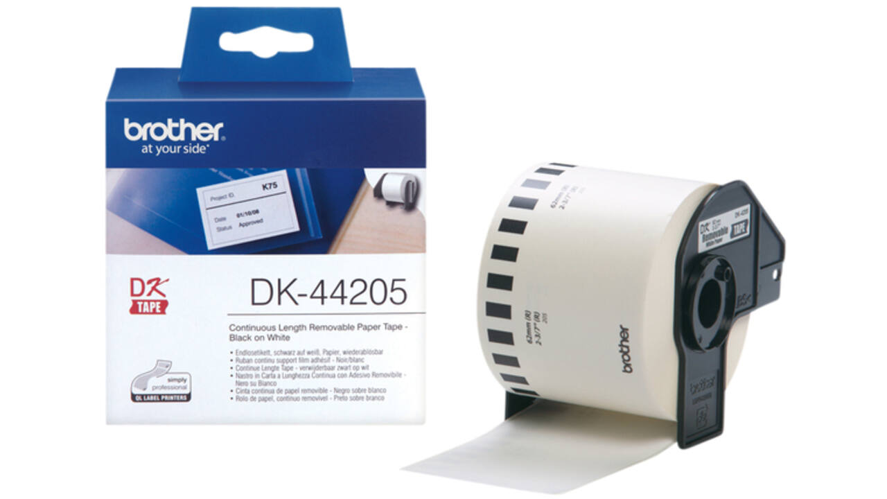 Etiket Brother DK-44205 62mm thermisch 30 meter wit papier