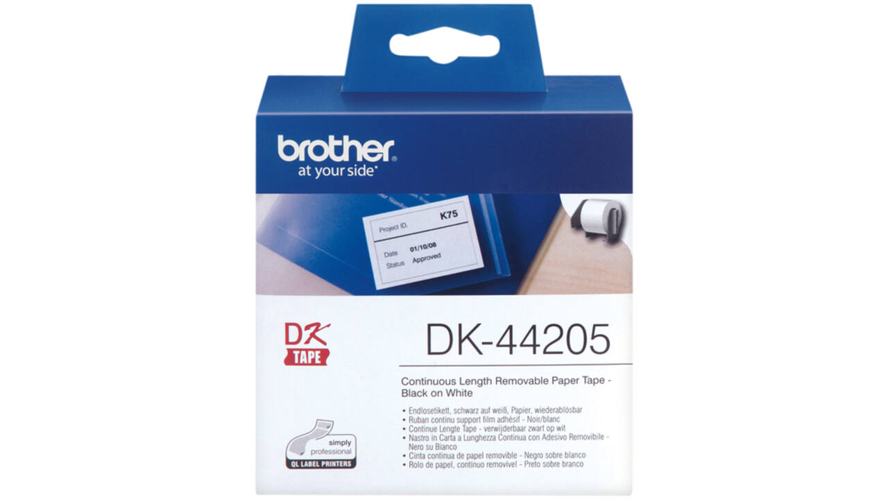Etiket Brother DK-44205 62mm thermisch 30 meter wit papier