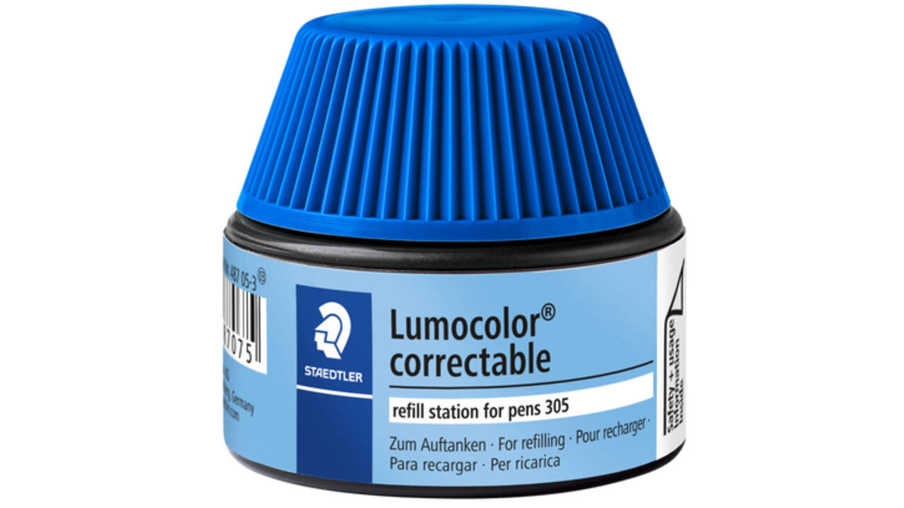 Viltstiftvulling Staedtler Lumocolor 305 non permanent correctable blauw