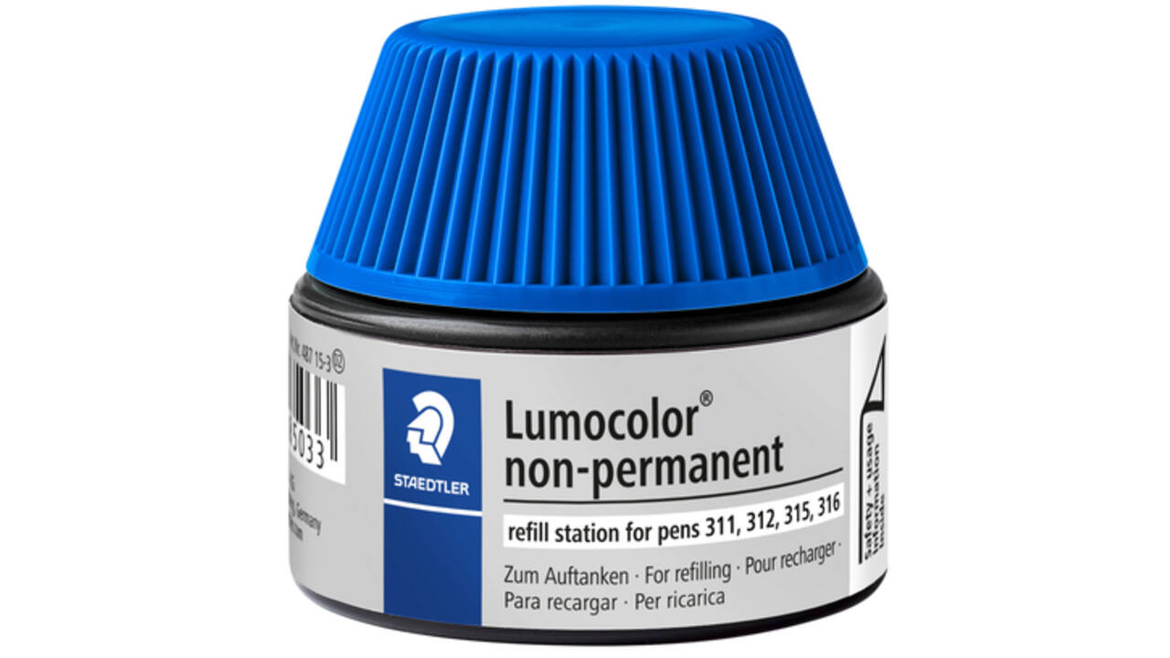 Viltstiftvulling Staedtler Lumocolor non-permanent 15ml blauw