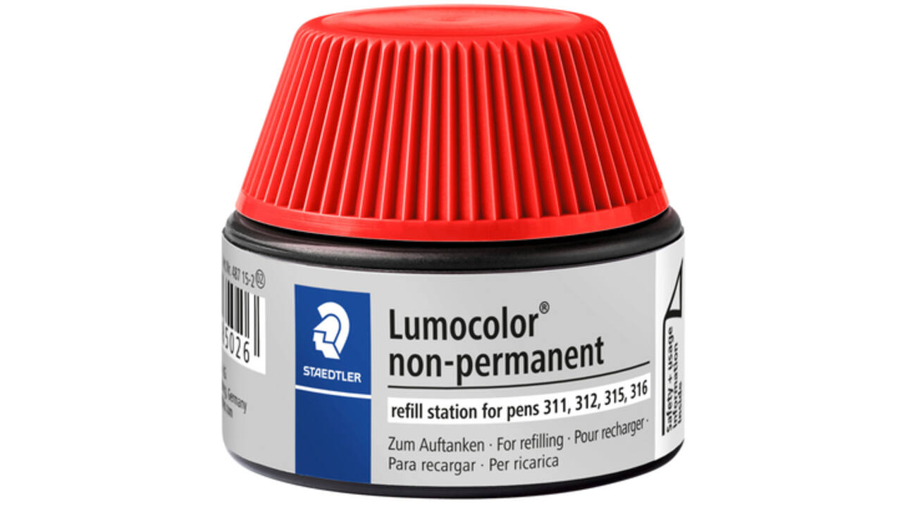Viltstiftvulling Staedtler Lumocolor non-permanent 15ml rood