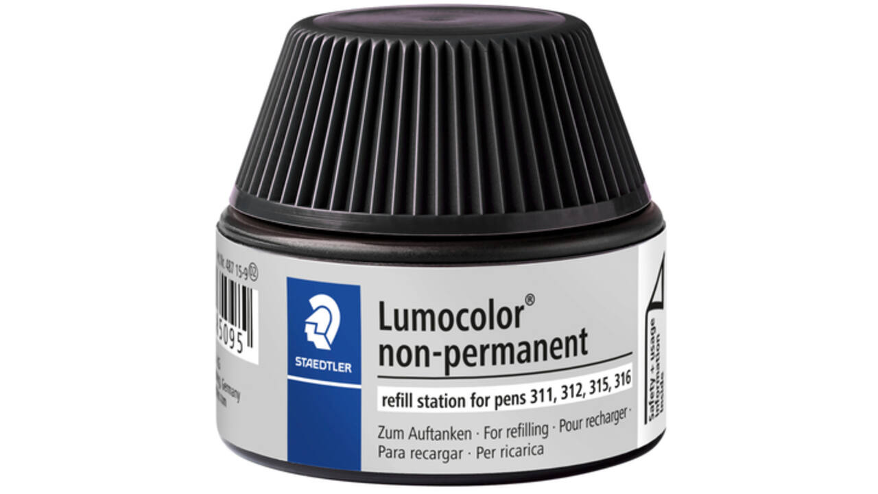 Viltstiftvulling Staedtler Lumocolor non-permanent 15ml zwart