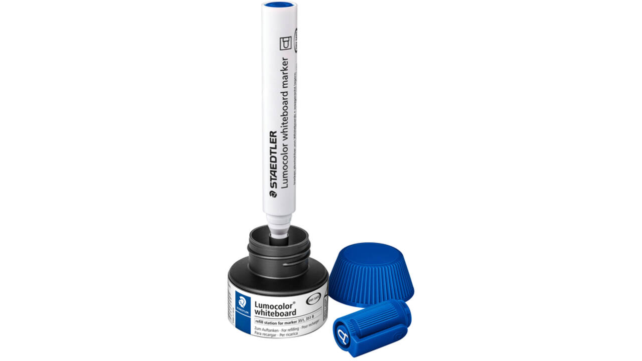 Viltstiftvulling Staedtler Lumocolor whiteboard 20ml blauw