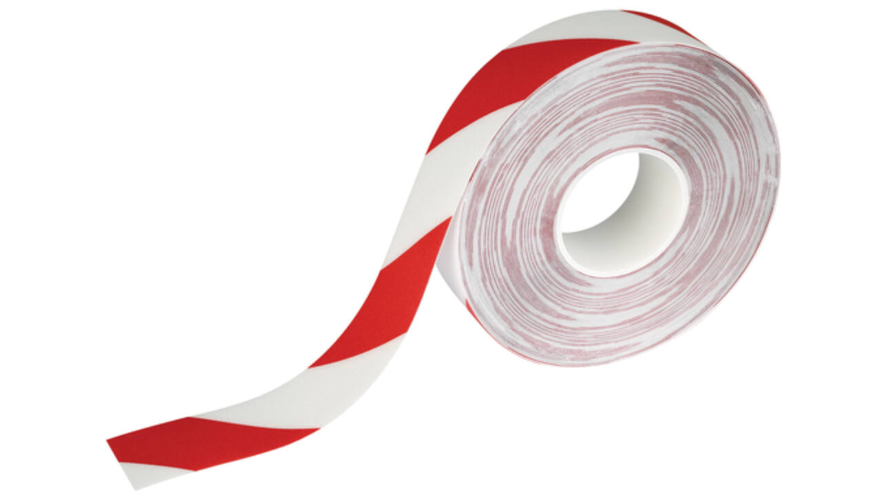 Vloermarkeringstape DURALINE 50mmx30m rood-wit