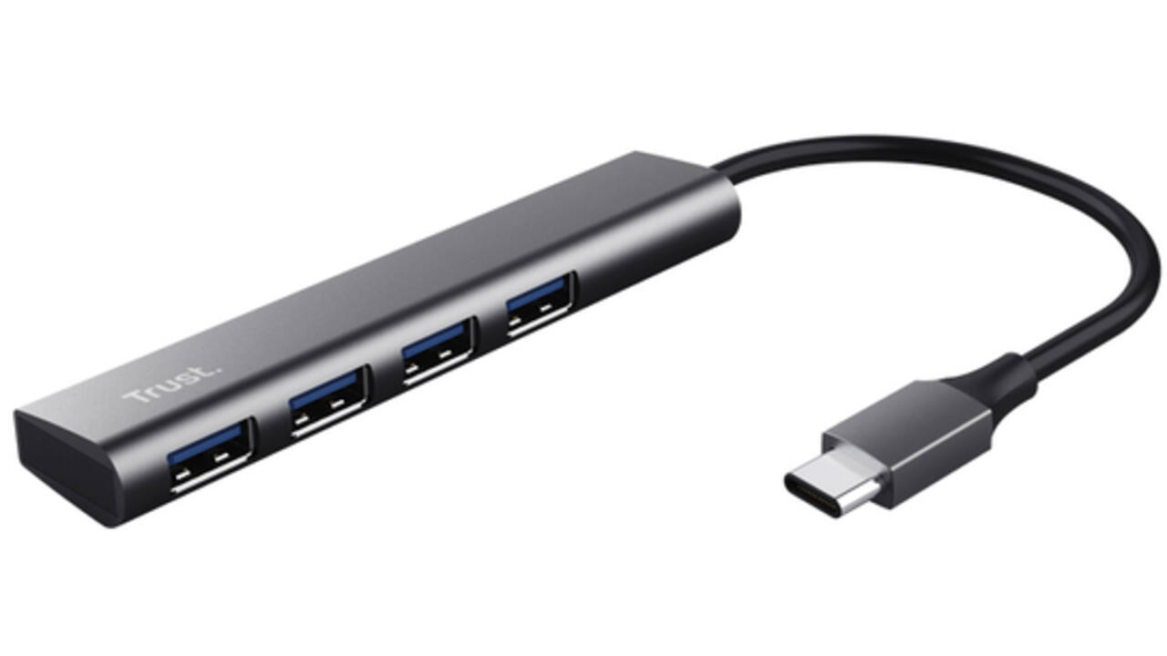 Hub Trust Halyx 4-port USB-C zilver