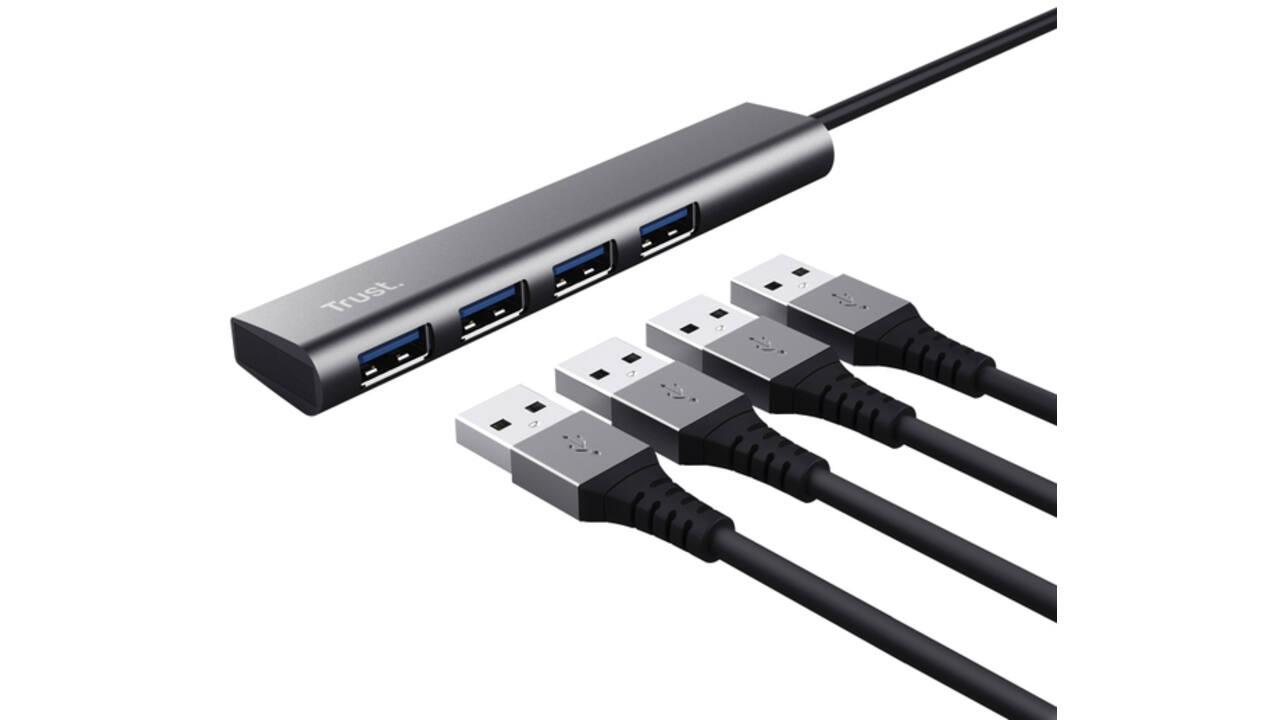 Hub Trust Halyx 4-port USB-A zilver