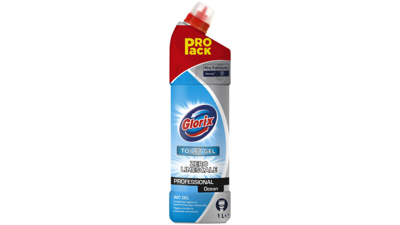 Sanitairreiniger Glorix Pro Formula Toilet Gel Ocean zonder bleek 1000ml