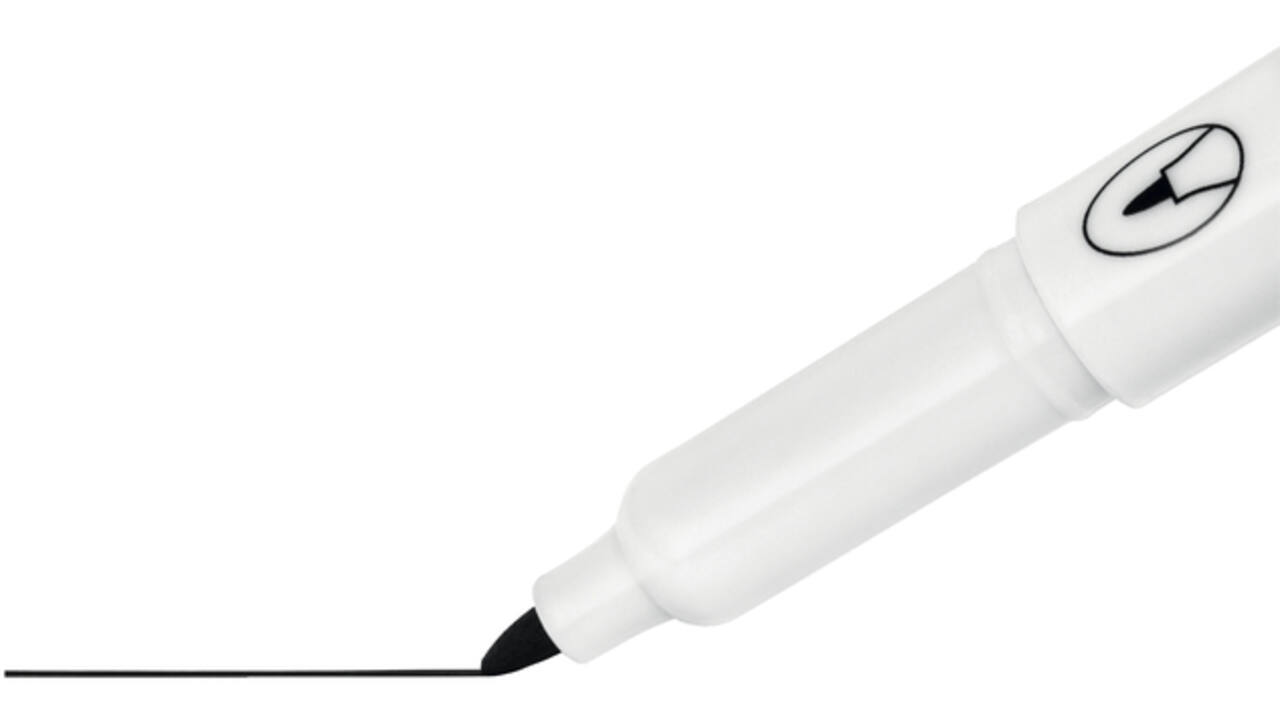 Viltstift Nobo whiteboard Glide fijn zwart 1mm 4stuks