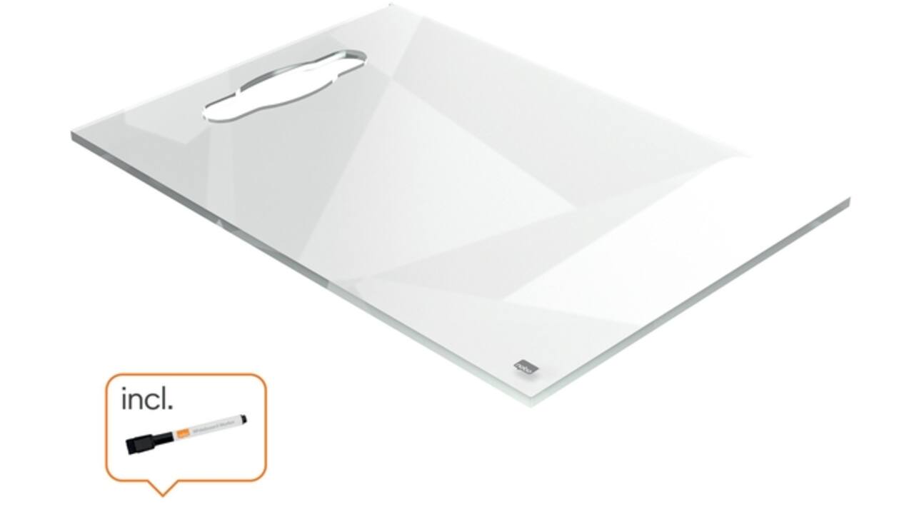Notitiebord Nobo transparant acryl met handgreep A4