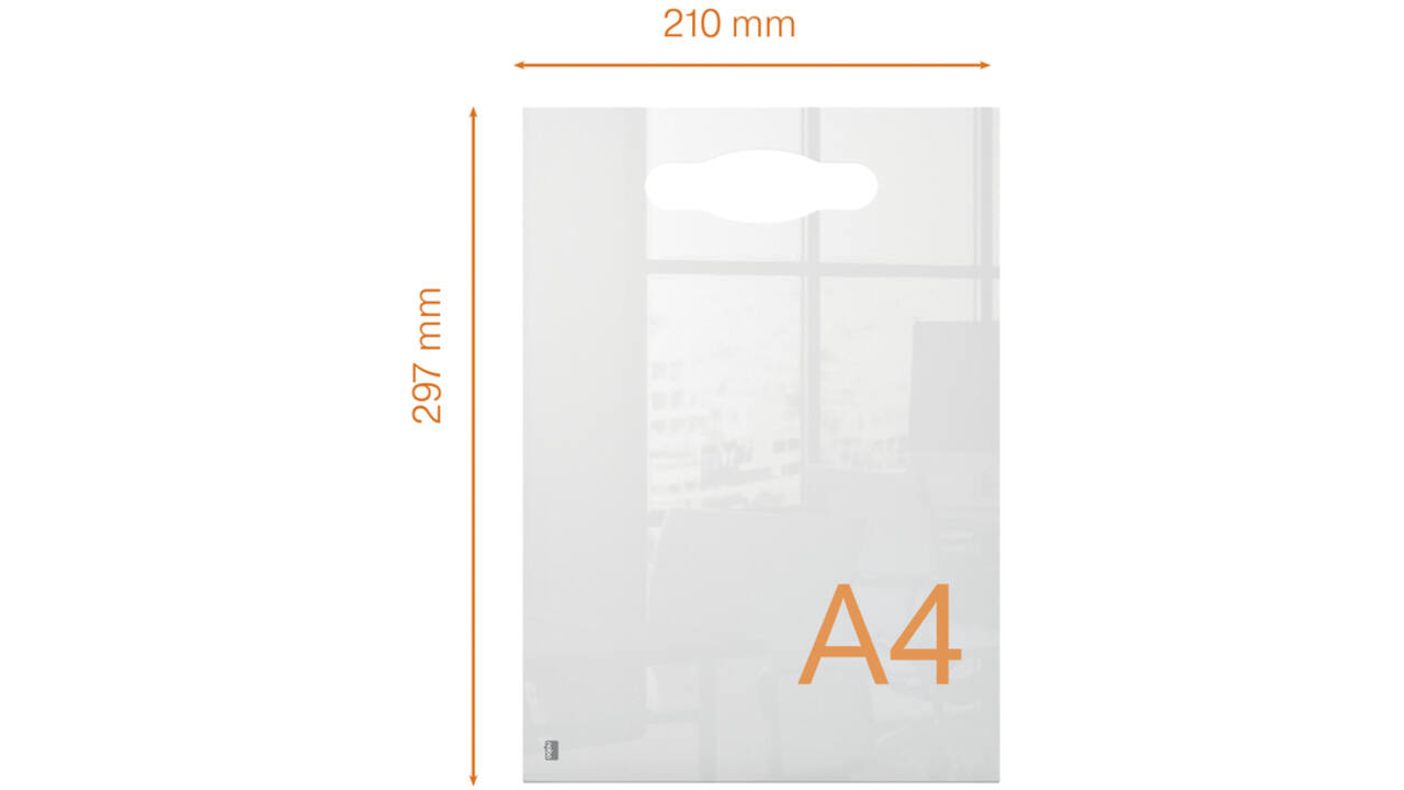 Notitiebord Nobo transparant acryl met handgreep A4