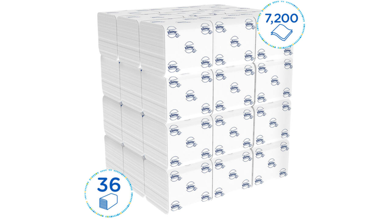 Toiletpapier Kleenex gevouwen tissues 2 laags 36x200stuks wit 8408