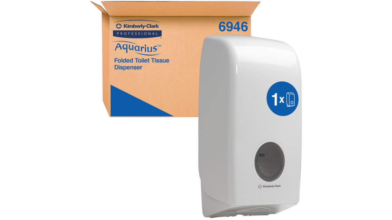 Toiletpapierdispenser Aquarius gevouwen tissue wit 6946