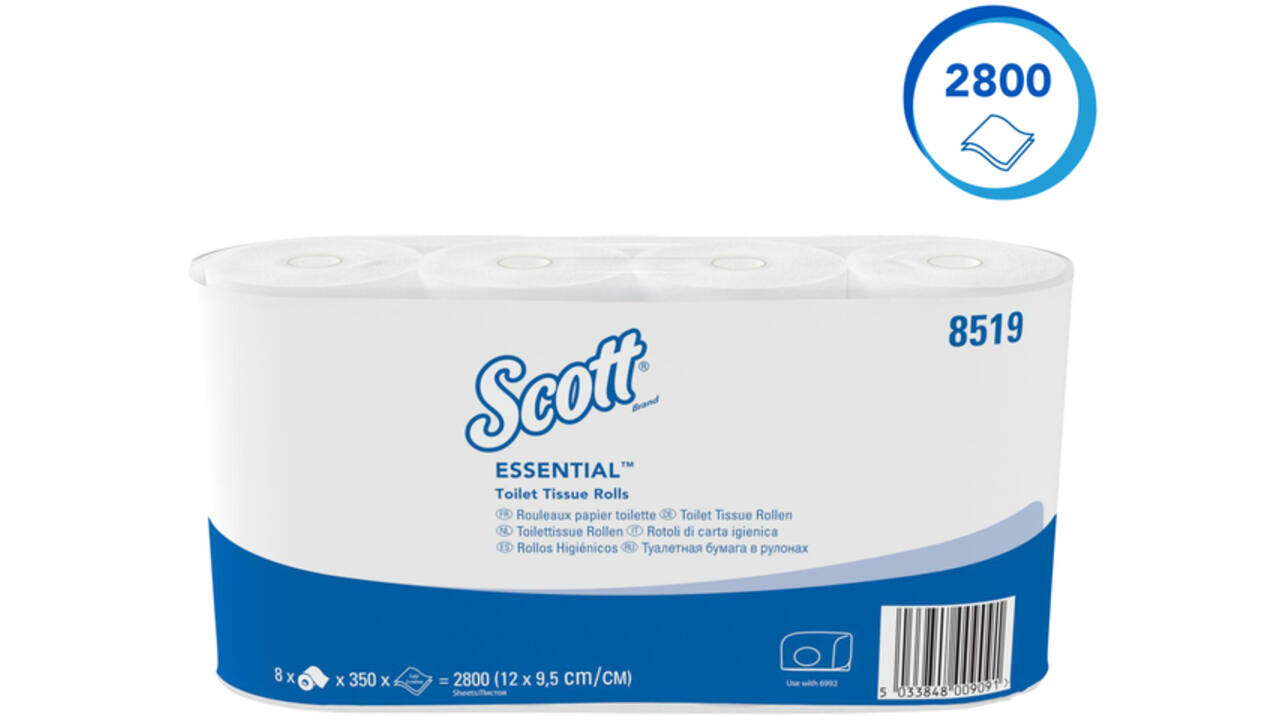 Toiletpapier Scott Essential 2-laags 350 vel wit 8519