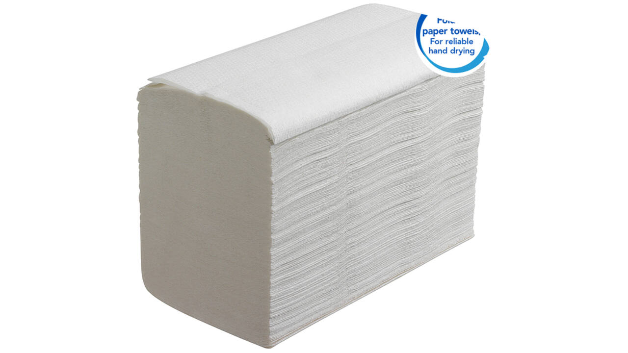 Handdoek Scott Essential i-vouw 1-laags 200x318mm 15x240 vel wit 6669
