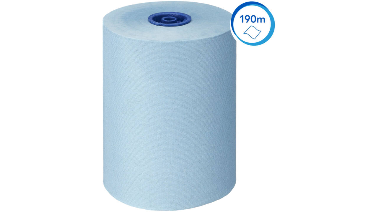 Handdoekrol Scott Essential Slimroll 1-laags 190m blauw 6696