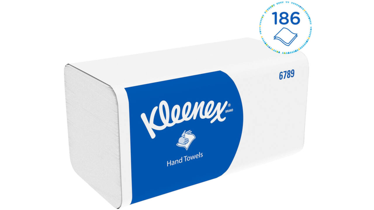 Handdoek Kleenex i-vouw 2-laags 21x21.5cm 15x186stuks wit 6789