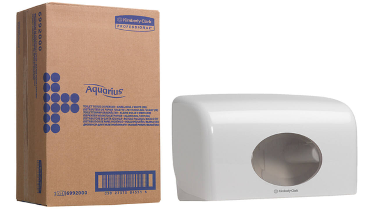 Toiletpapierdispenser Aquarius duo voor kleine rollen wit 6992