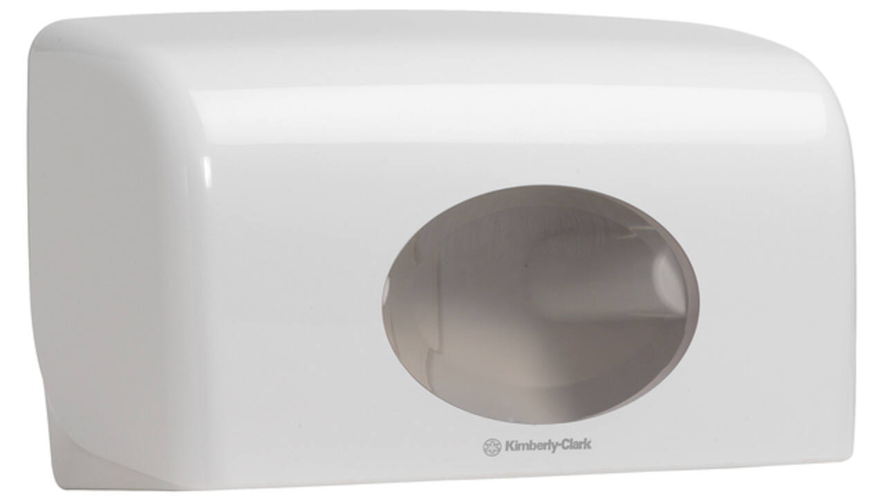 Toiletpapierdispenser Aquarius duo voor kleine rollen wit 6992