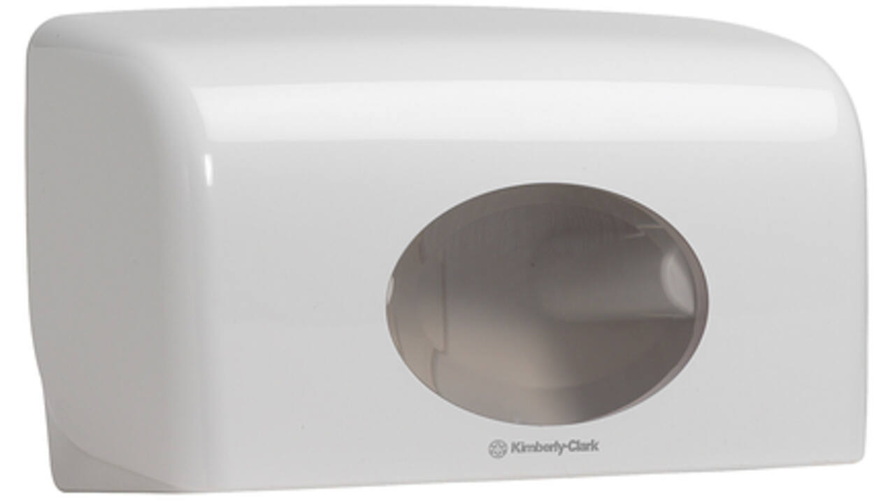 Toiletpapierdispenser Aquarius duo voor kleine rollen wit 6992