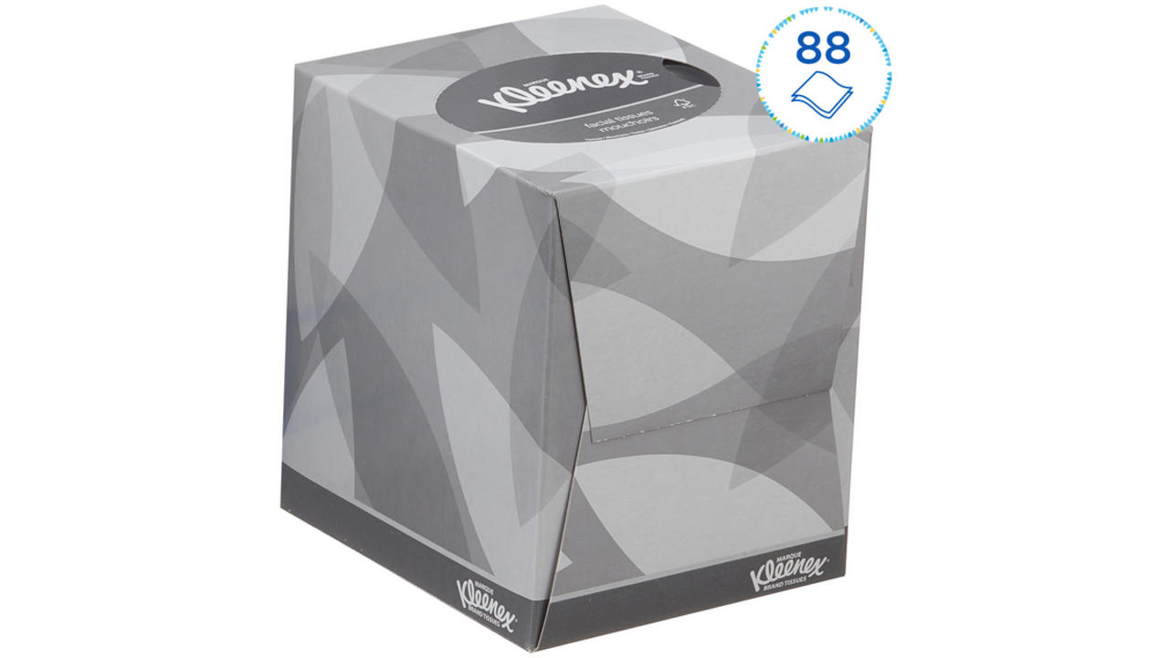 Facial tissues Kleenex 2-laags kubus 12x88stuks wit 8834