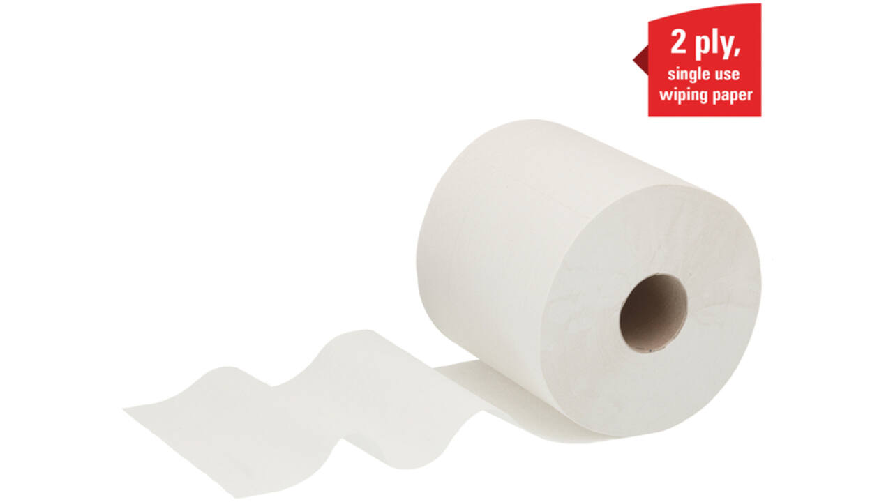Poetsrol WypAll L20 2-laags 18,3cmx144m 380vel wit 7303