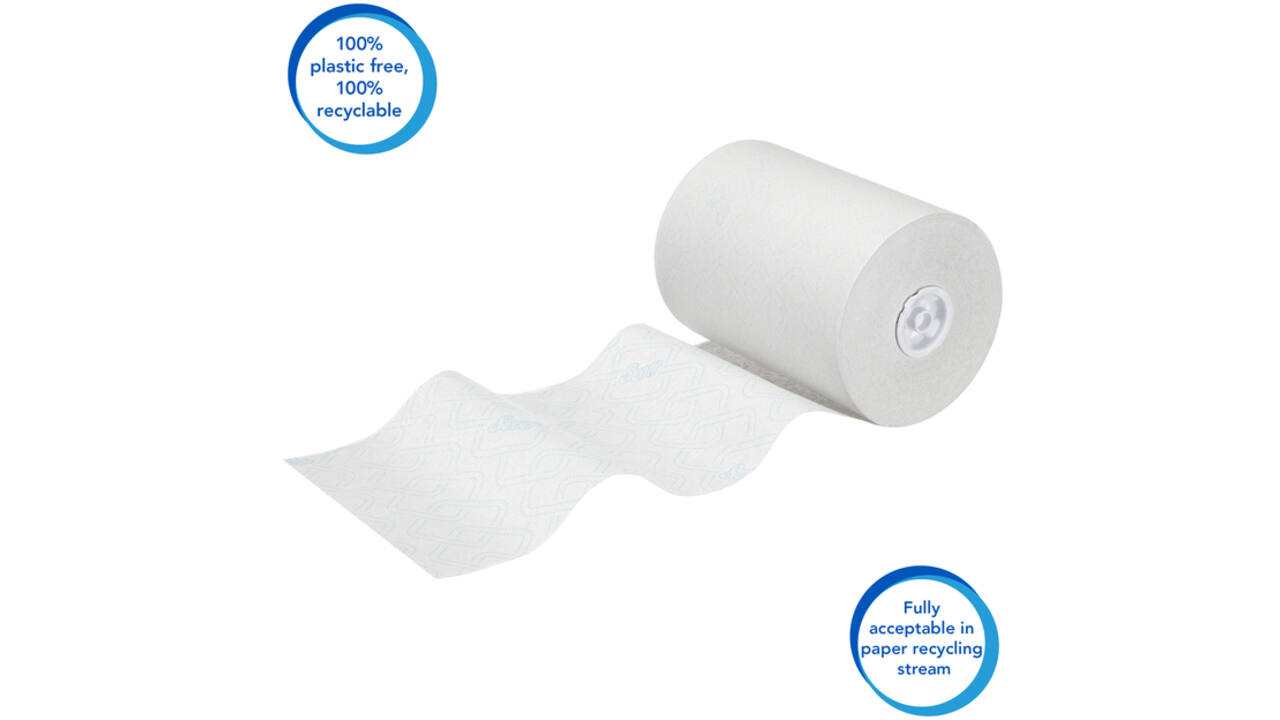 Handdoekrol Scott Slimroll 1-laags 165m wit 6623