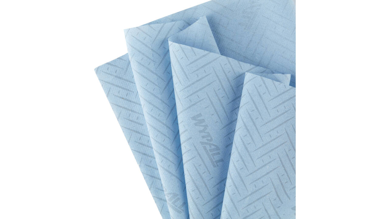 Poetsrol WypAll L10 1-laags 19,5x304m 800vel blauw 7255
