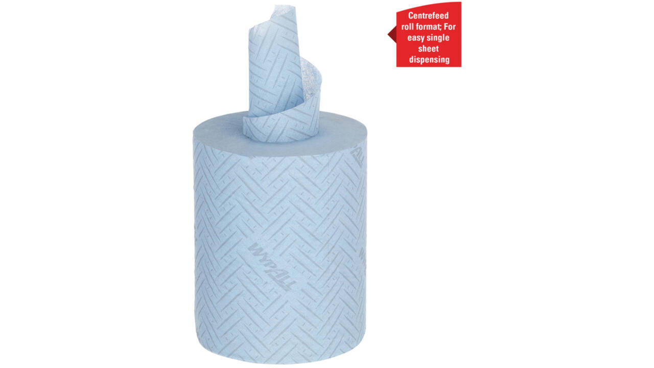 Poetspapier WypAll L10 GeneralClean 1-laags 430 vel blauw 6223