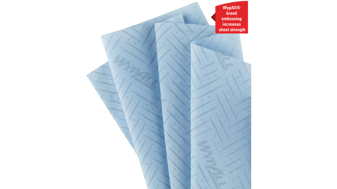 Poetspapier WypAll L10 GeneralClean 1-laags 430 vel blauw 6223