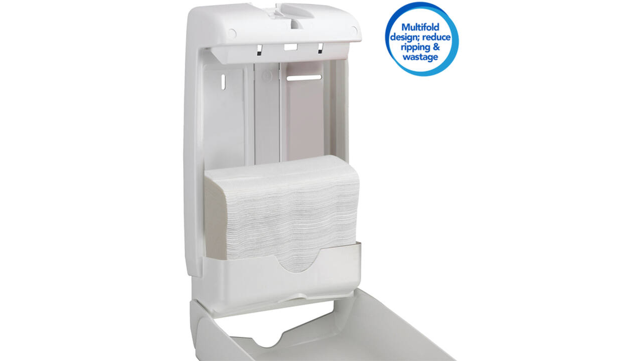 Handdoek Scott Slimfold m-vouw 1-laags 19x29,5cm wit 16x110stuks 5856