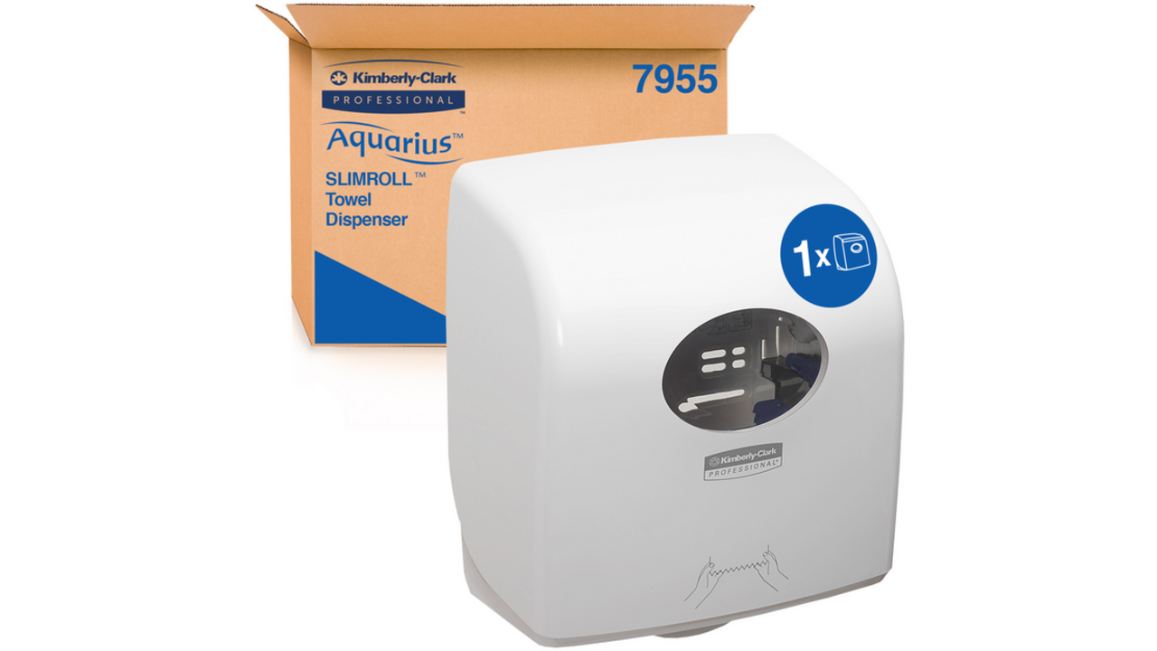 Handdoekroldispenser Aquarius Slimroll wit 7955