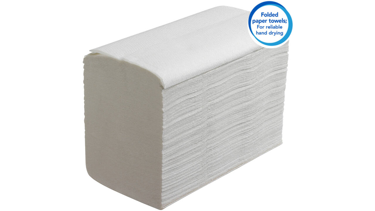 Handdoek Scott Essential i-vouw 1-laags 20x21cm wit 15x340stuks 6617