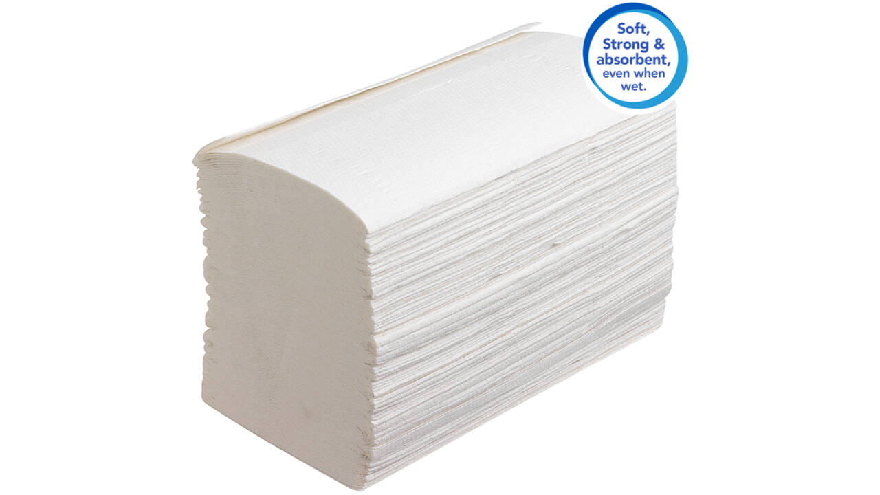 Handdoek Scott i-vouw 1-laags 21x20cm wit 15x304stuks 6689