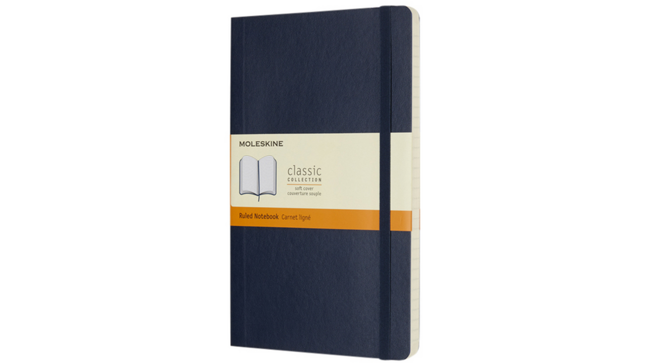 Notitieboek Moleskine large 130x210mm lijn soft cover sapphire blue