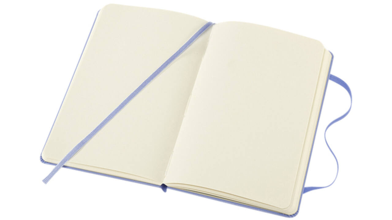 Notitieboek Moleskine pocket 90x140mm blanco hard cover hydrangea blue