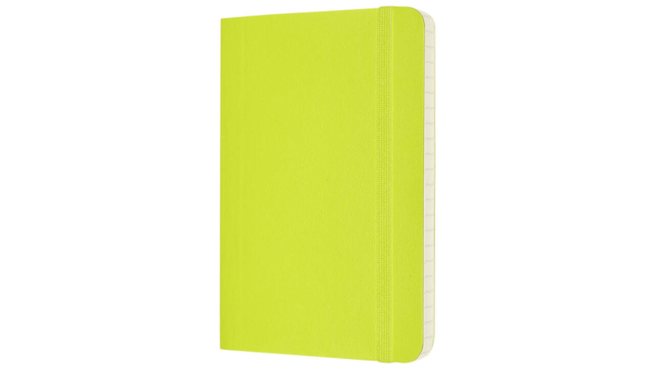 Notitieboek Moleskine pocket 90x140mm lijn soft cover lemon green