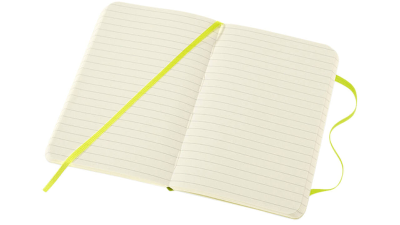 Notitieboek Moleskine pocket 90x140mm lijn soft cover lemon green