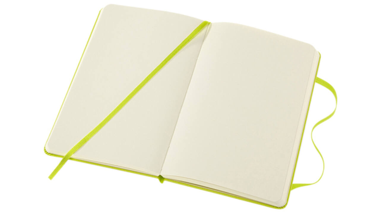Notitieboek Moleskine pocket 90x140mm blanco hard cover lemon green
