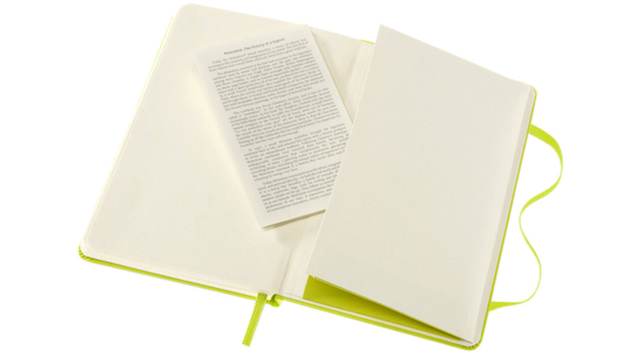 Notitieboek Moleskine pocket 90x140mm blanco hard cover lemon green