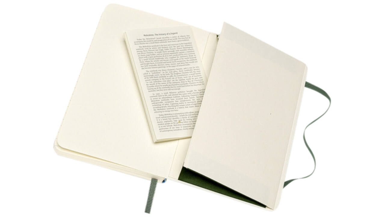 Notitieboek Moleskine pocket 90x140mm lijn soft cover myrtle green