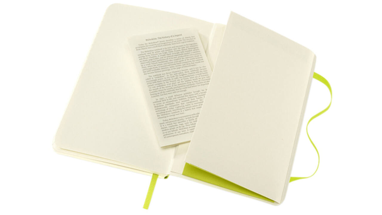 Notitieboek Moleskine pocket 90x140mm blanco soft cover lemon green