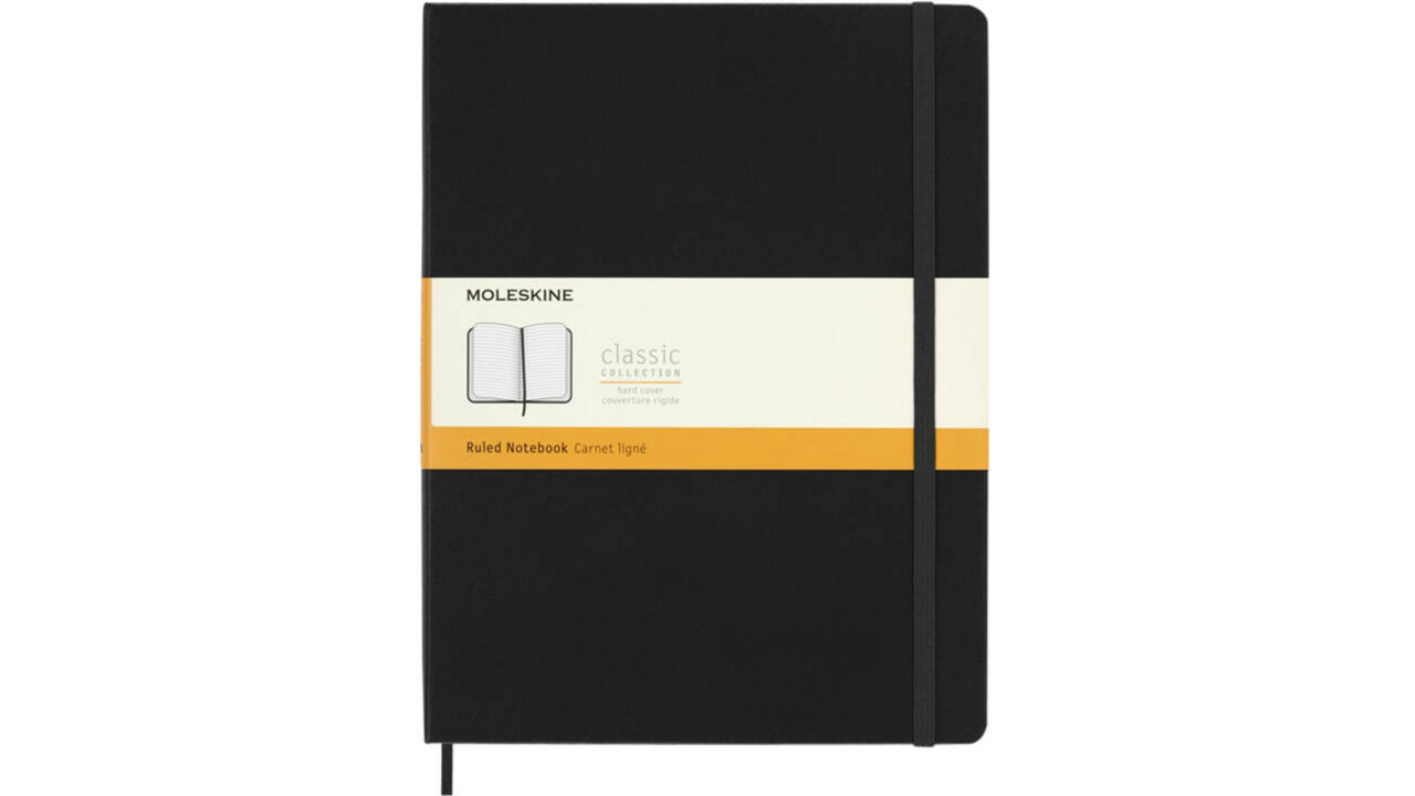Notitieboek Moleskine XL 190x250mm lijn hard cover zwart
